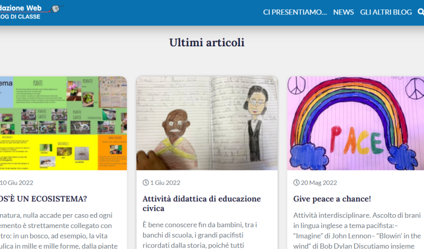 Redazione web. Oltre 73.000 visualizzazioni per i blog pubblicati dalle classi
